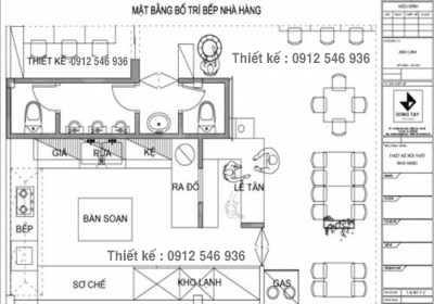 thiết kế bếp nhà hàng